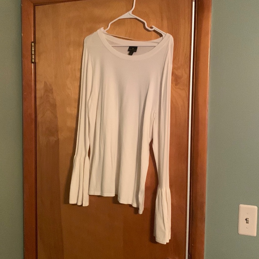 White Bell sleeve sweater